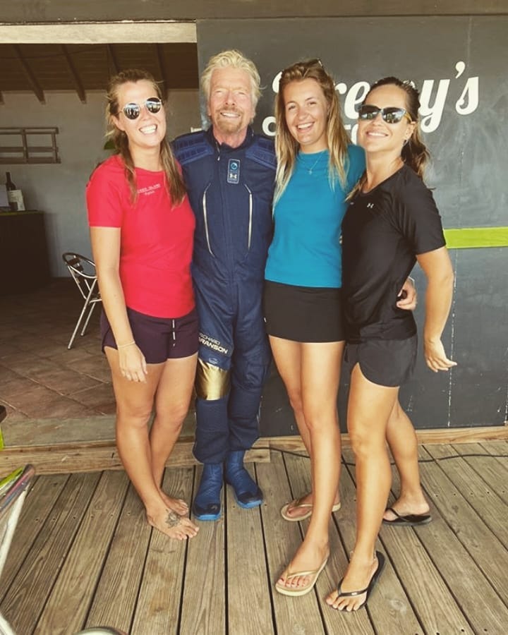 Ronique Redelinghuys with Richard Branson during space training